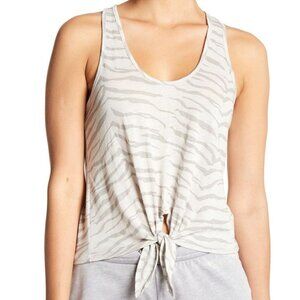 Alternative grey tiger stripe print tie front racerback tank top medium MSRP 38